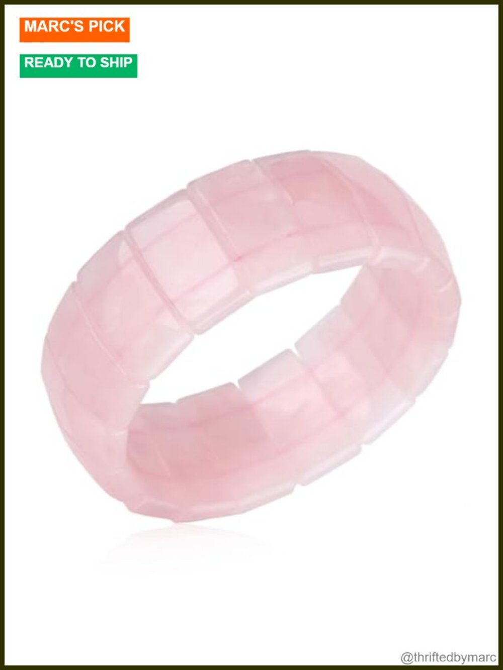 Natural Rose Quartz Stretch Bracelet Charm Cuff for Men Women Boho Handmade